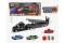 friction tractor truck(sports car(2 Pcs,fire dragon series),bullet shooting device,oil drums(3 Pcs),3 colors mixed)
