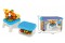 block desk(98 Pcs,building block,track, storage box,table legs,desktop board,small ball,accessories,dinosaurs series,random mixing of colors)
