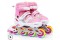 light(single flash),skates,insole(single blade),bracket(aluminum alloy,thickness(0.14 mm)),wheel(PVC MATERIAL),pink,blue,red,black,purple,rose red